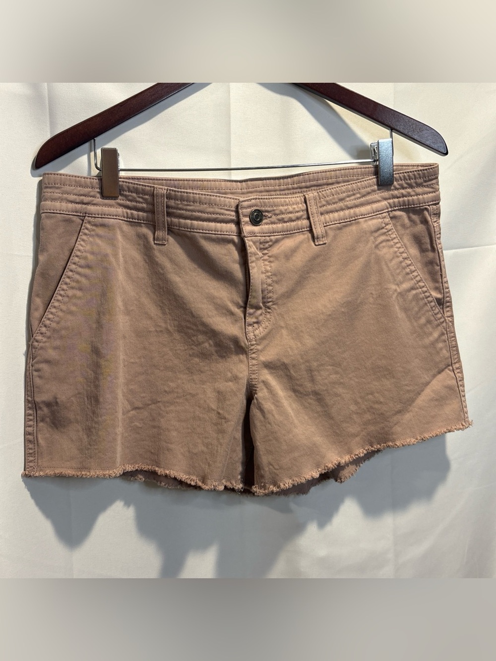Prana Frayed Hem Cotton Shorts - Taupe